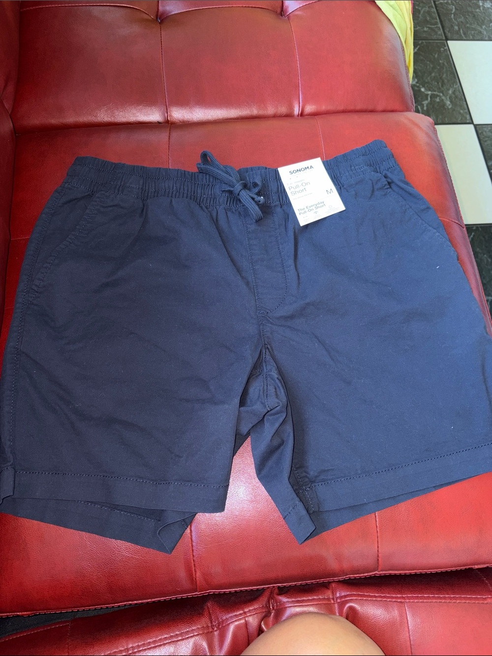 NWT Sonoma Pull On Everyday Navy Blue Shorts- M, 7” inseam, 10” rise